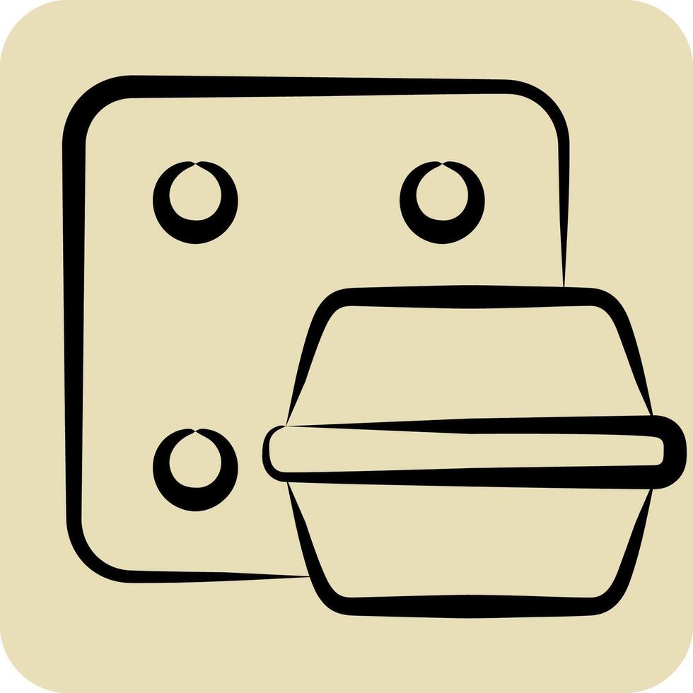Icon Styrofoam. related to Waste Sorting symbol. hand drawn style. design editable vector