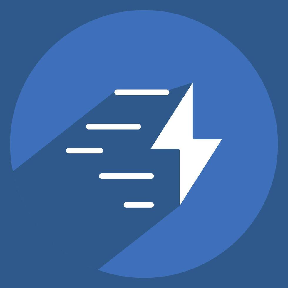 Icon Fast Charging. related to Charging symbol. long shadow style. design editable vector