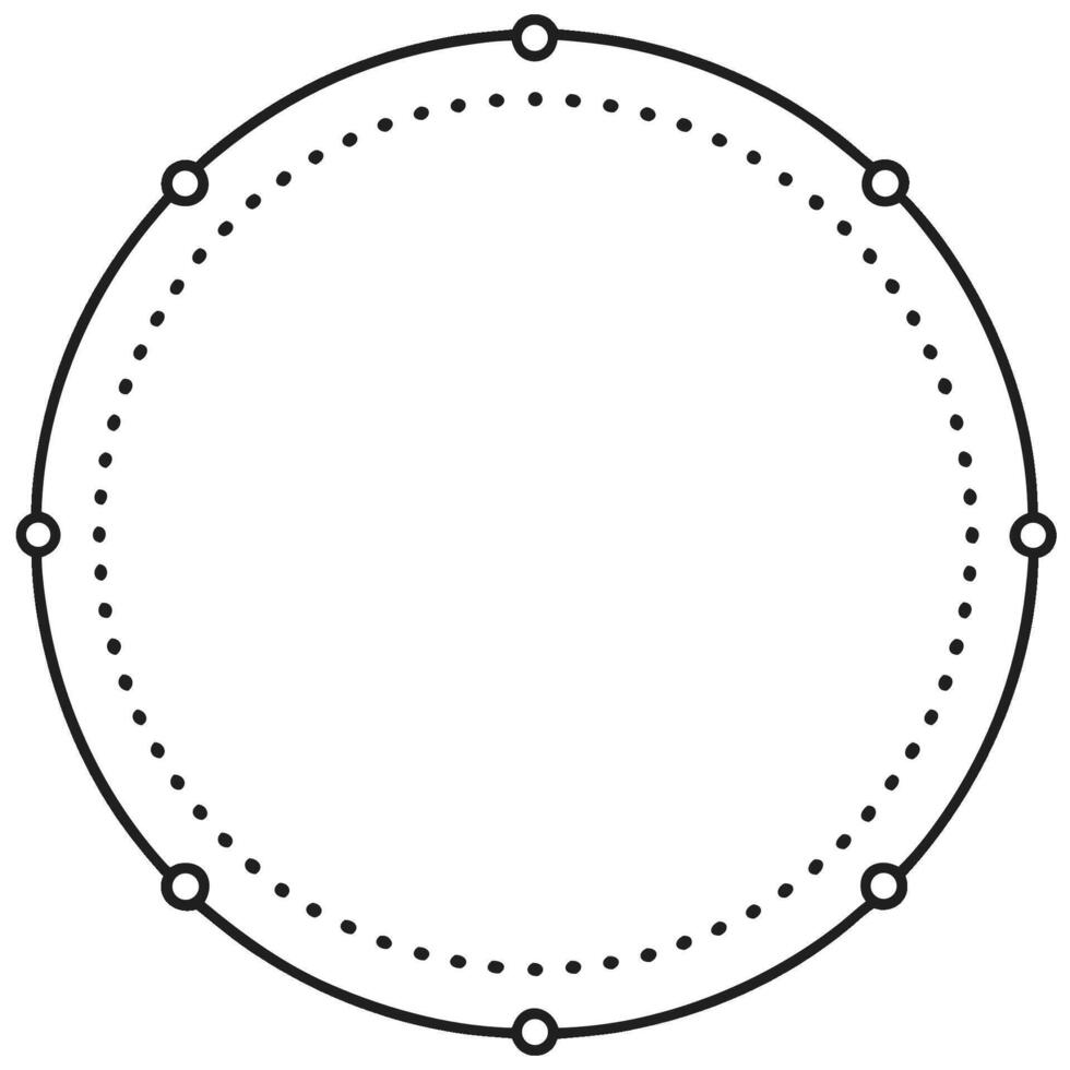 Minimal circular border design with a dotted pattern element vector