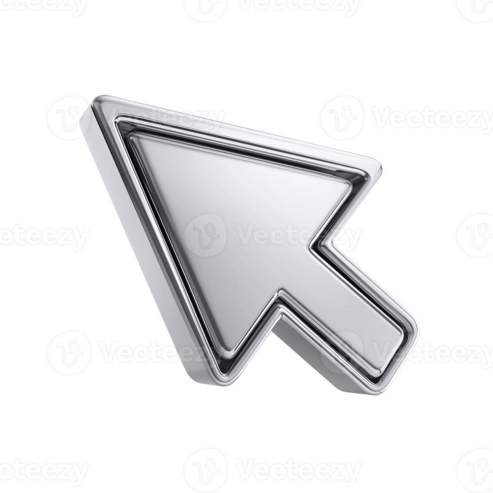 3d pixel freccia cursore, digitale navigazione pointer icona su trasparente sfondo png