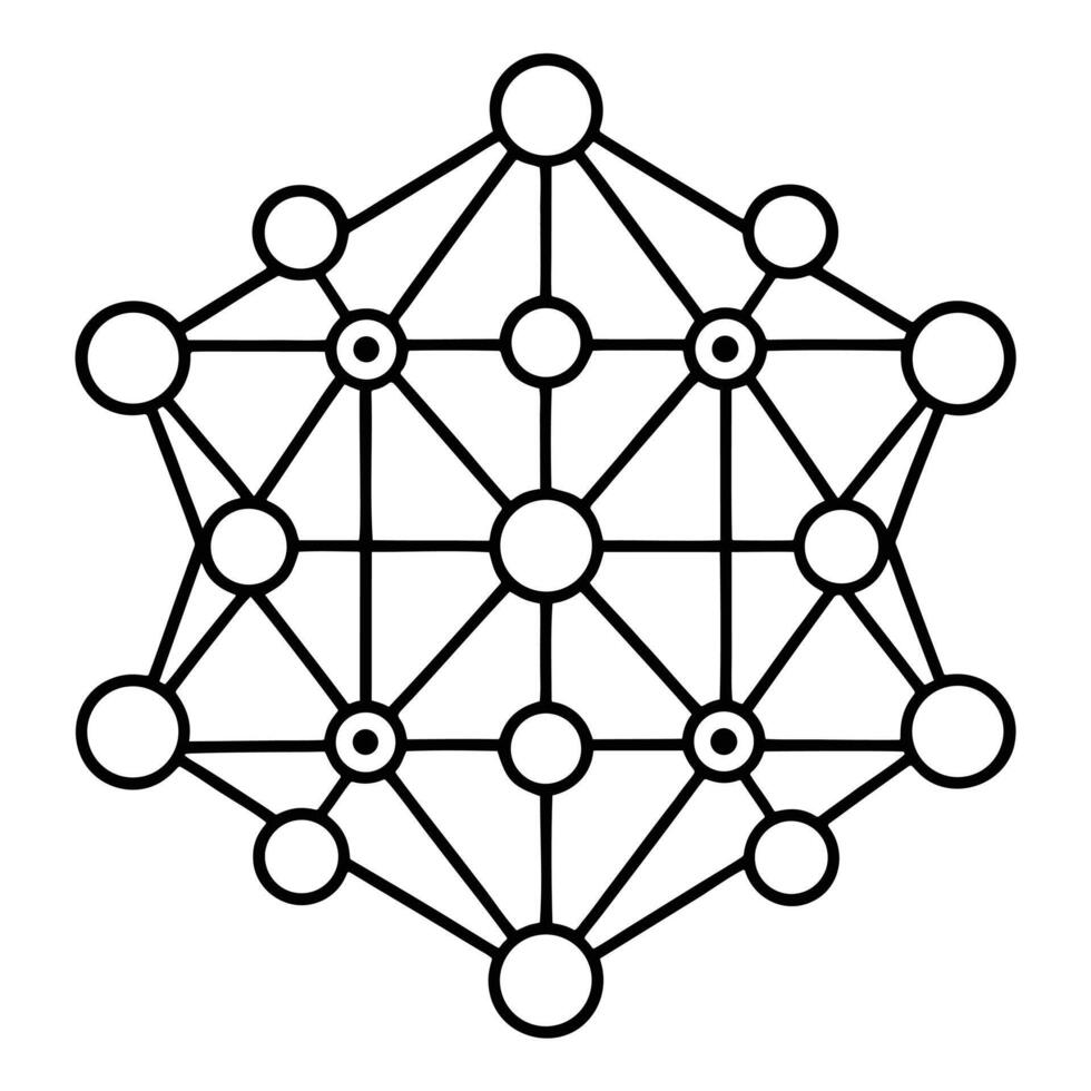 Geometric network pattern silhouette isolated on white background vector