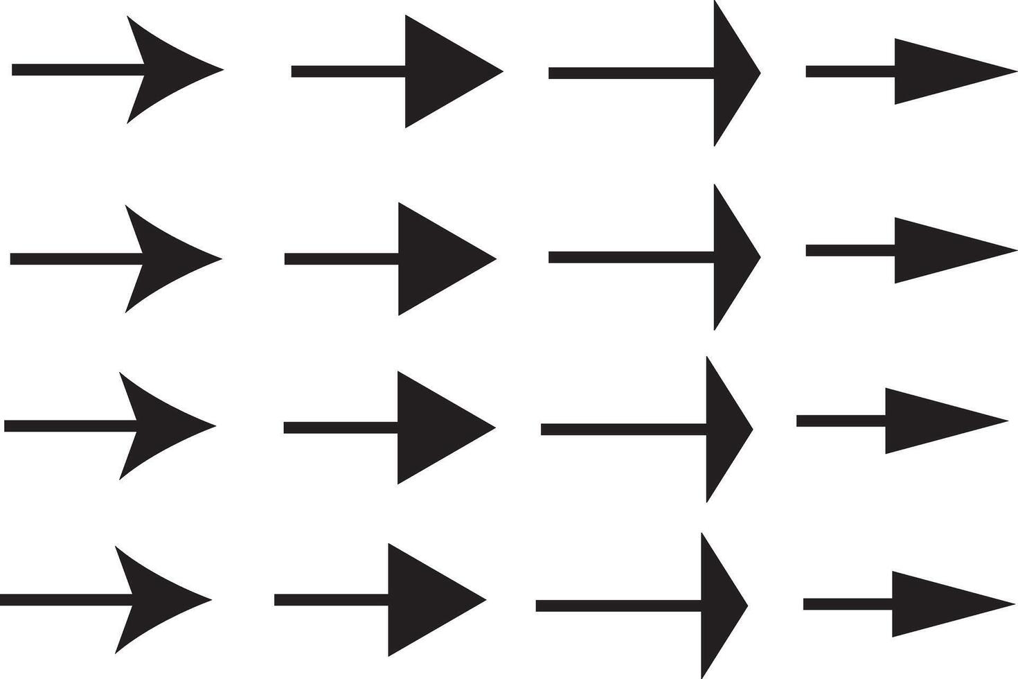 This image displays a repeating pattern of black arrow shapes arranged in a grid. The distinct silhouette style emphasizes their directional form and clean lines. vector