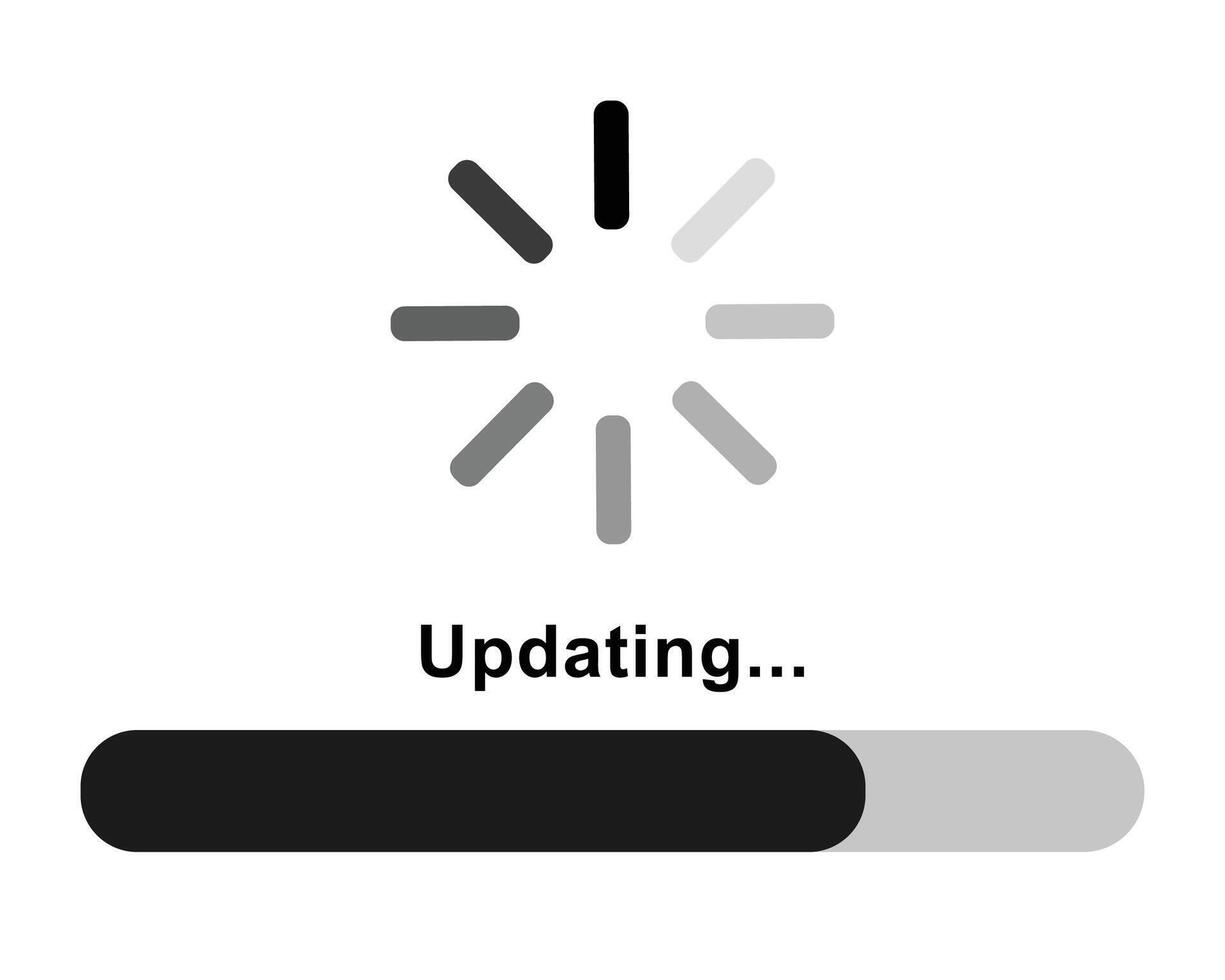 Update process. Loading process. System software update vector