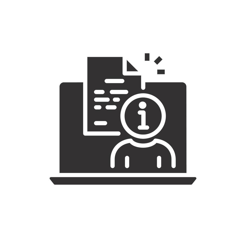 ayuda computadora pruebas icono, usuario guía, plano ilustración vector