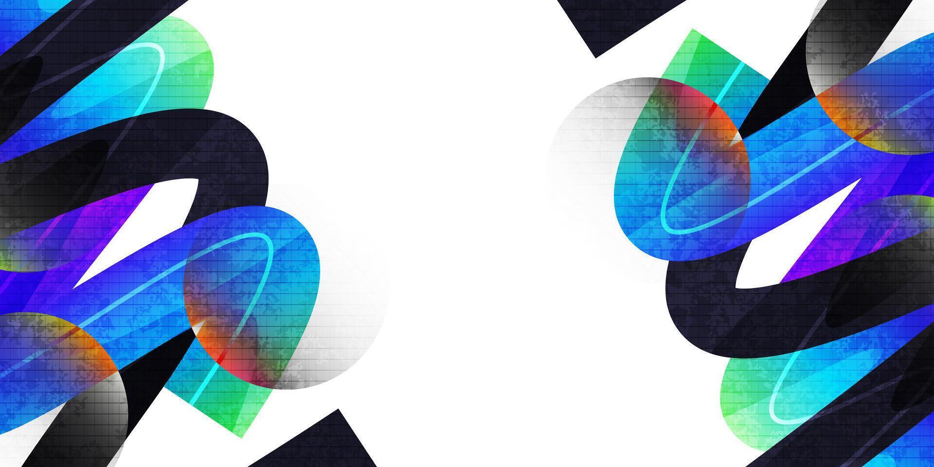 Abstract Geometric Background Design with Colorful Gradient Lines and Circles vector