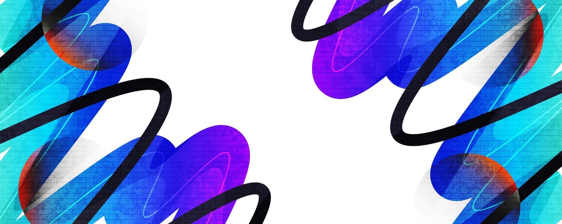 Abstract Modern Geometric Background Design with Colorful Gradient Lines and Circles vector