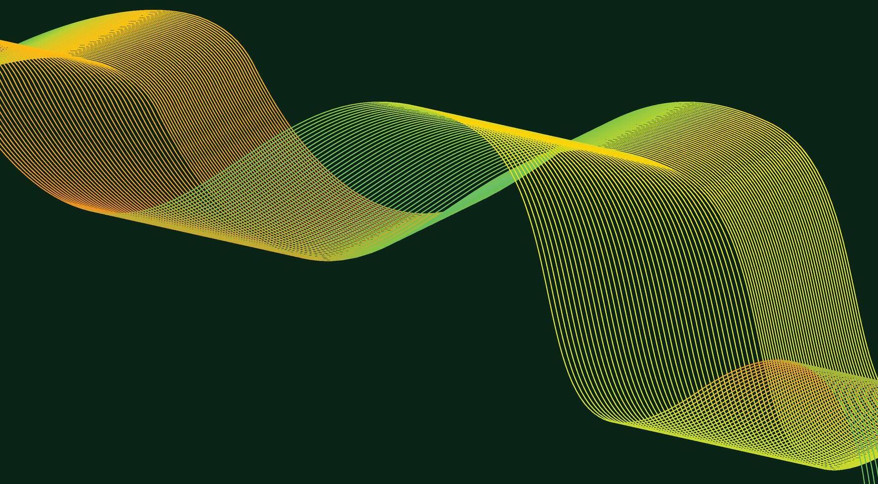 Abstract Wavy Blend Curved Lines Background Green Colorful Gradient Design Illustration vector