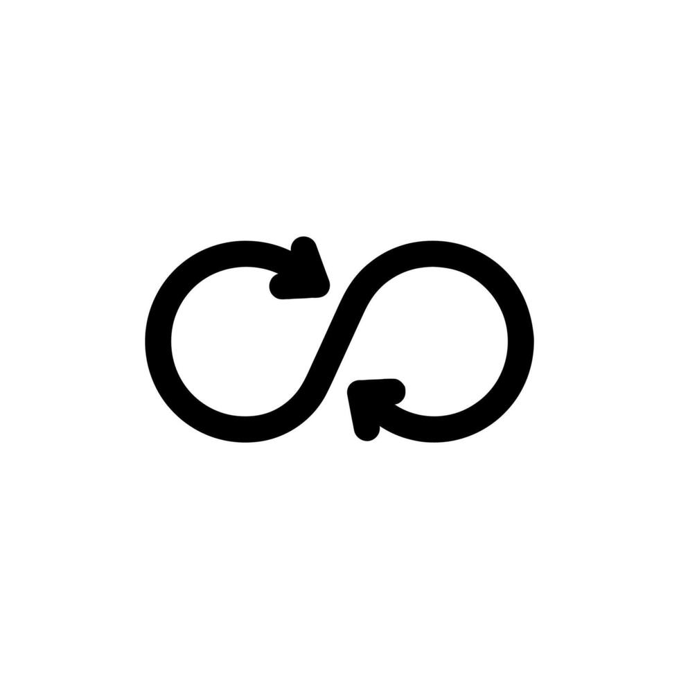 Circular symbol for infinity and cycle concept, with arrows, a versatile icon suitable for business logos and technology graphics. vector