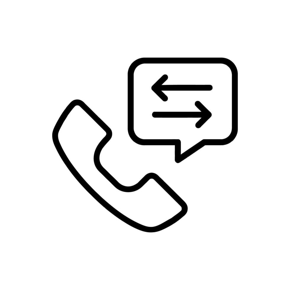 Call back icon phone icon with a speech bubble and arrows indicating a call return design. vector
