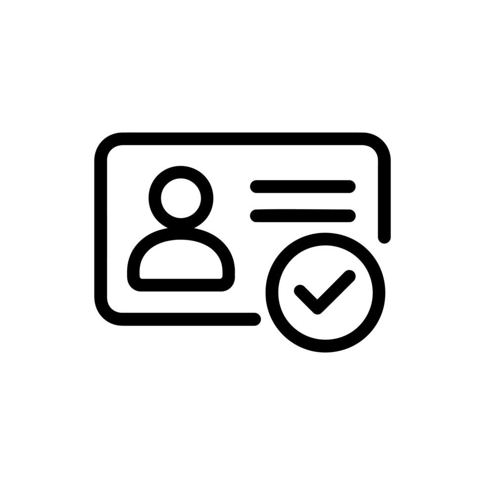 Verified Identity Card Icon for Authentication or Validation vector