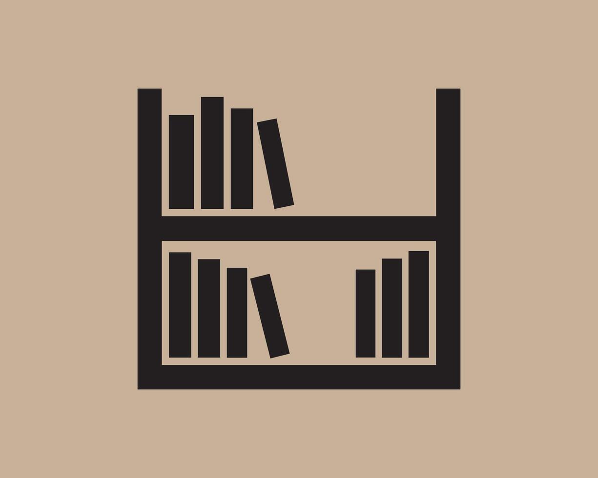 Simple icon of a bookshelf filled with books and some empty spaces vector