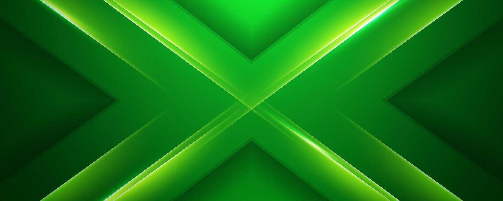 Abstract green background with glowing intersecting lines vector