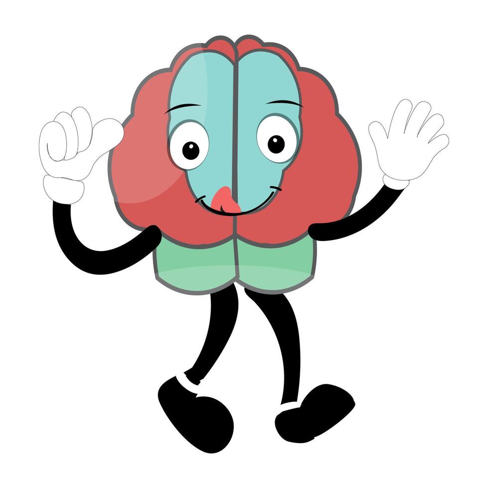 Friendly brain with open arms vector