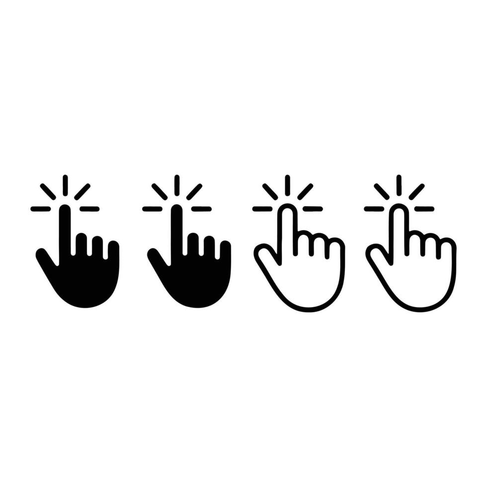 Pointer finger clicking icons cursor hand vector