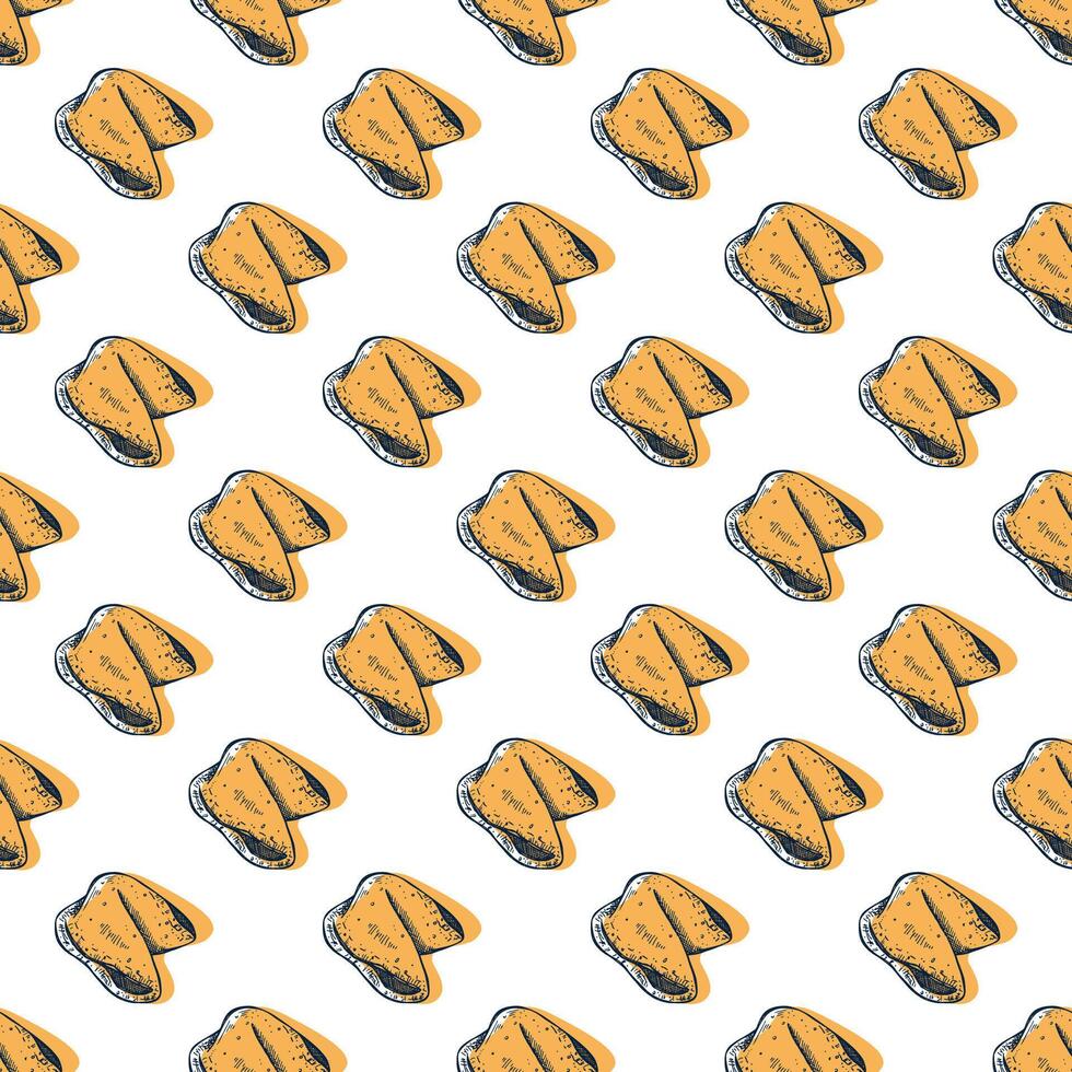 print pattern Seamless pattern with fortune cookies for decorative print, wrapping paper, greeting cards, wallpaper and fabric vector