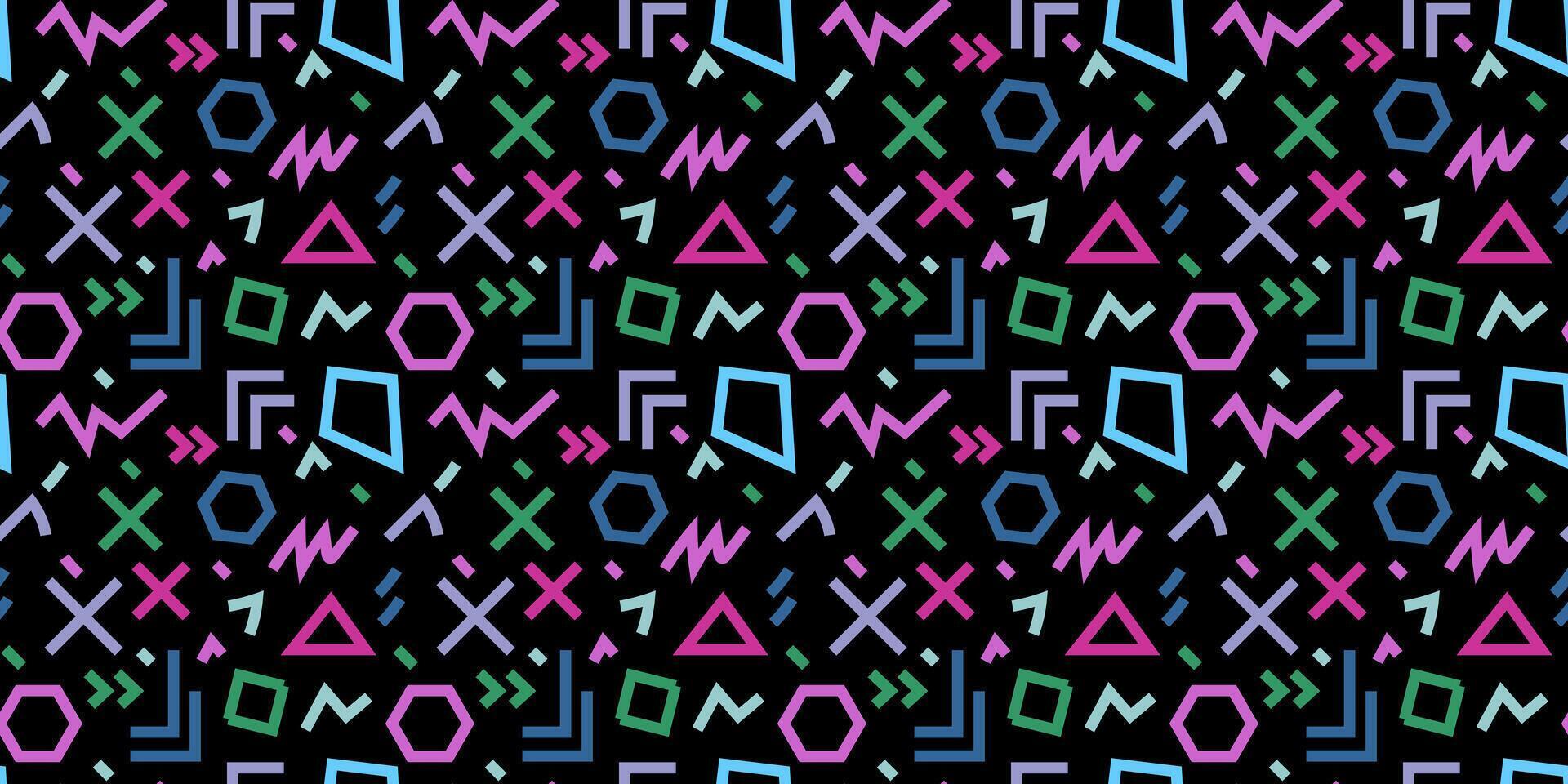 Memphis line seamless pattern. Abstract design background and color are fun for fabric printing vector