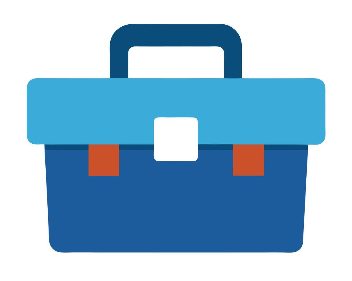 Sturdy Blue Tool Box with Handle, Ideal for DIY Projects and Organization, Calm and Functional Design for Workspace vector