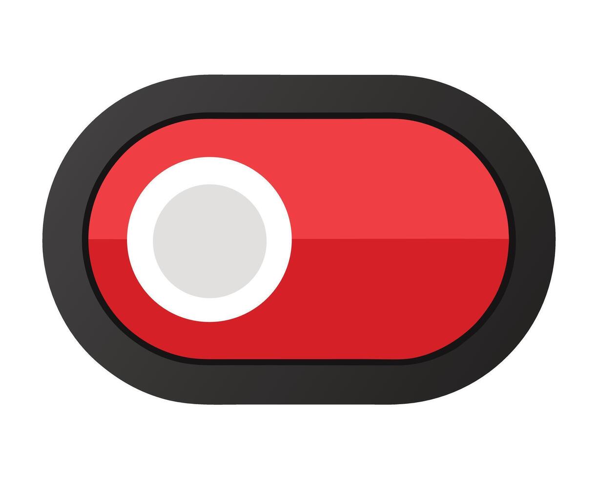 Sleek Red and Black OnOff Toggle Switch Button Minimalist Design for User Interface, Website, or App vector
