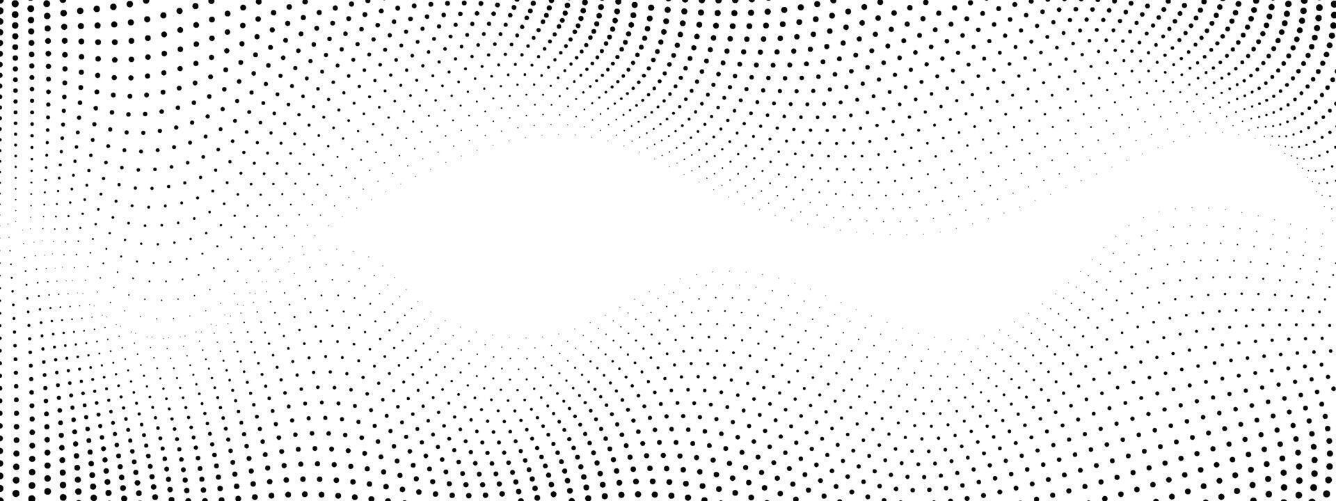 Curved halftone wave pattern with dotted texture. Abstract optical effect in a modern pop art design. background for posters, web graphics, and stylish layouts. vector