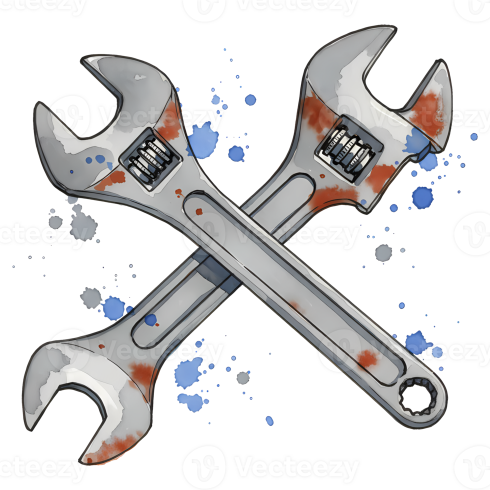 A metal vise with a screw mechanism and handle, presented against a plain surrounding area view object on transparent background png