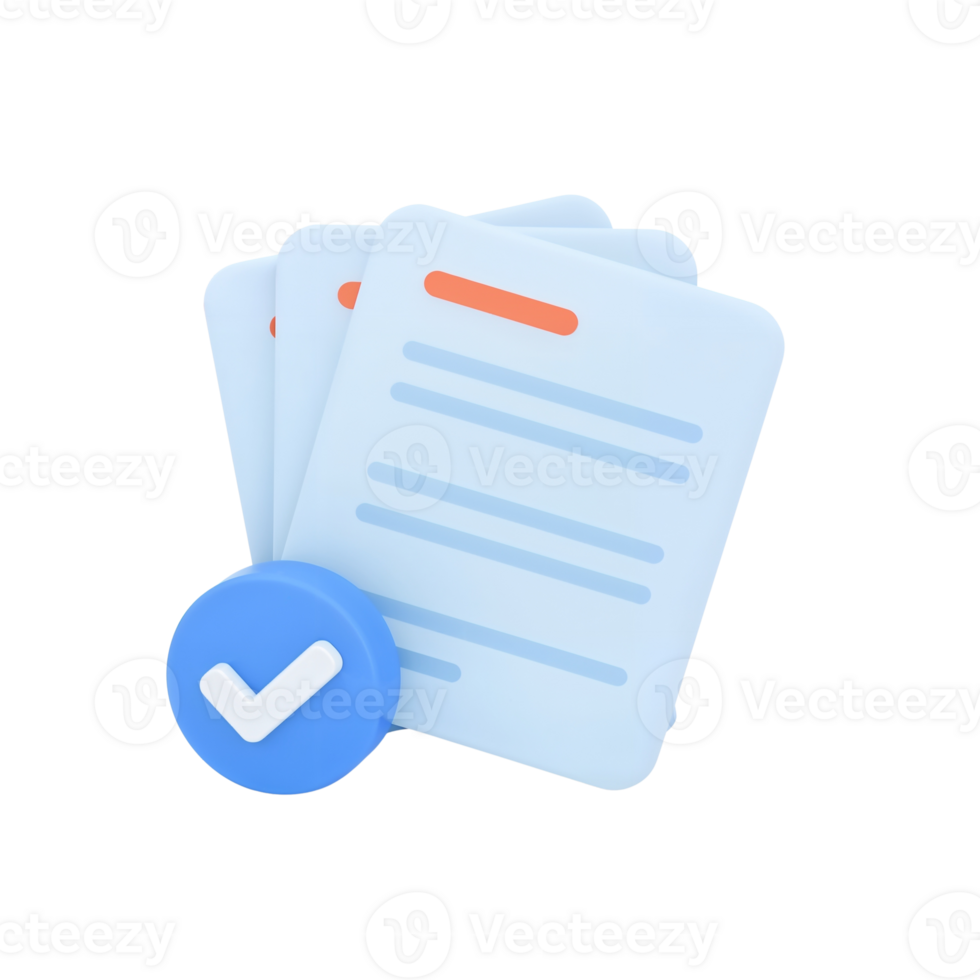 abstrait document validation avec une coche indiquant réussi vérification processus sur un png