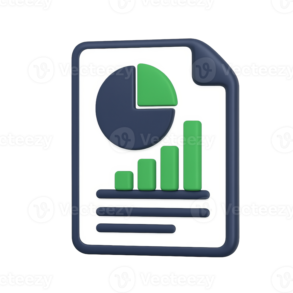 uma estilo 3d ícone do a investimento resumo com torta gráfico e Barra gráfico combinado png
