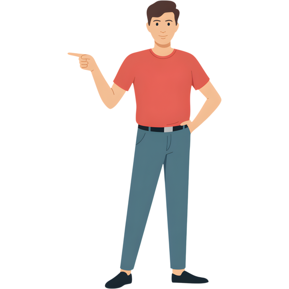 Man Pointing and Explaining Something png