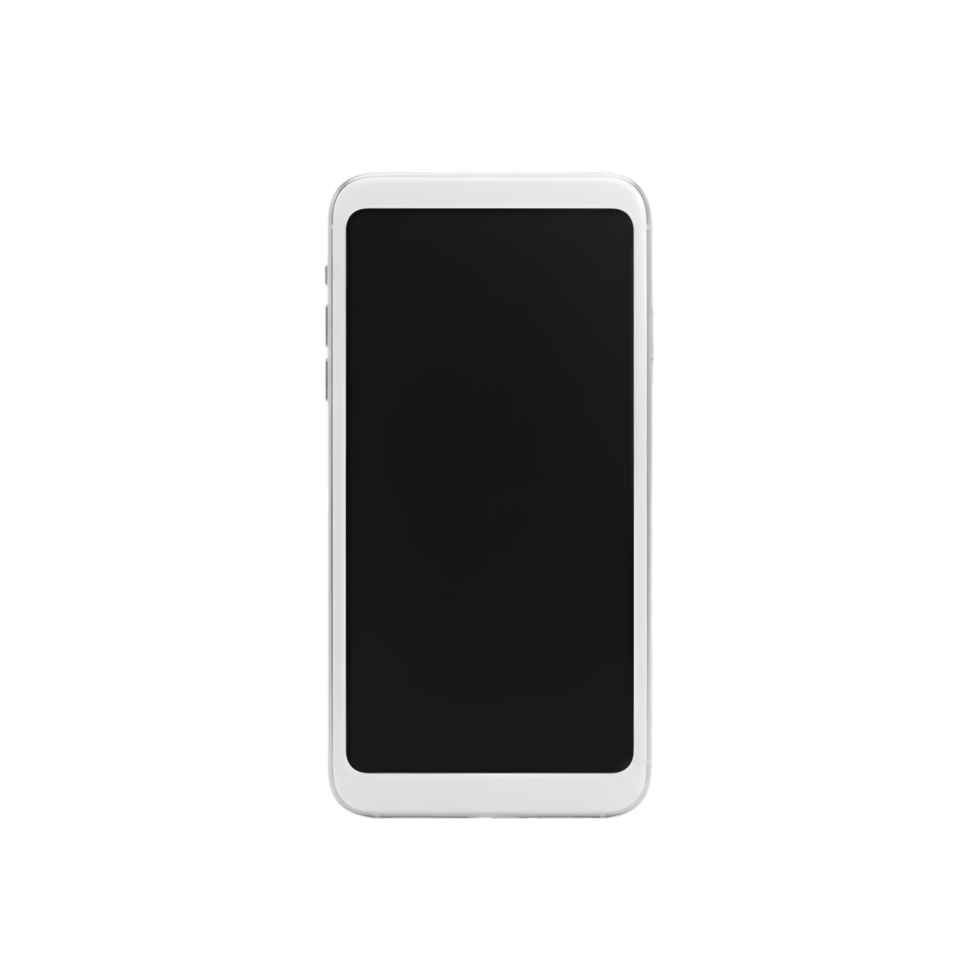 Black rectangular smartphone with dark screen and minimal button layout png