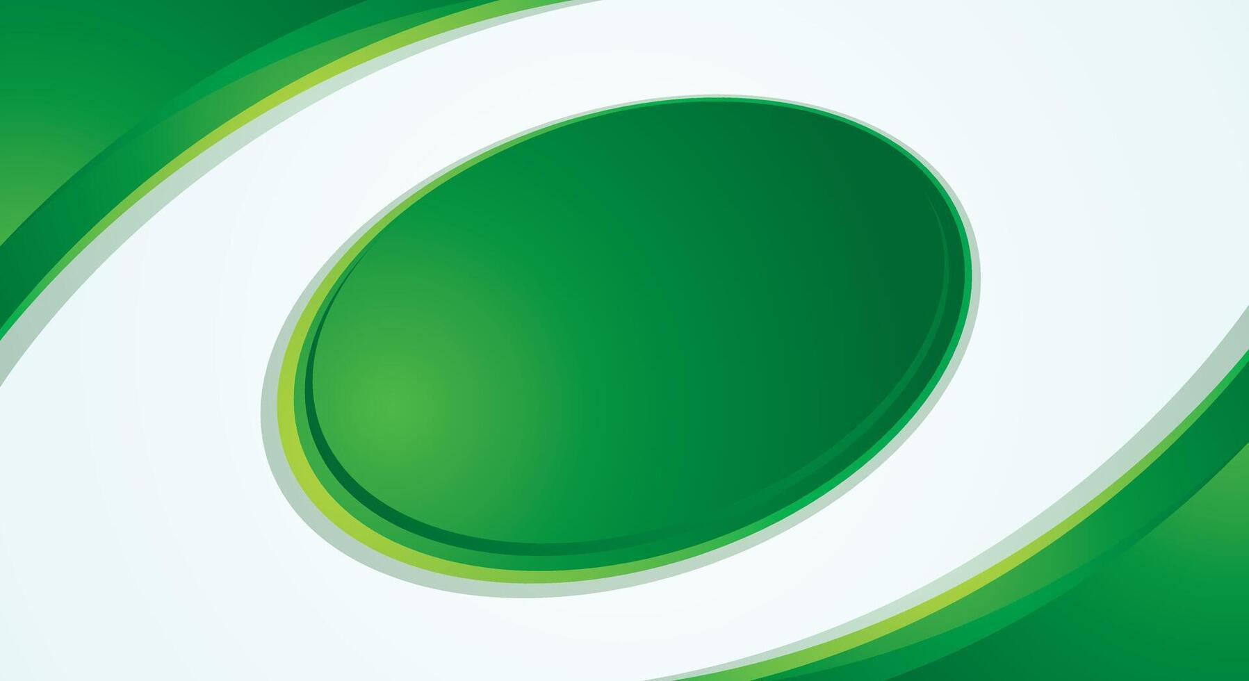 Illustration of a smooth curved gradient green background with a circle in the center vector