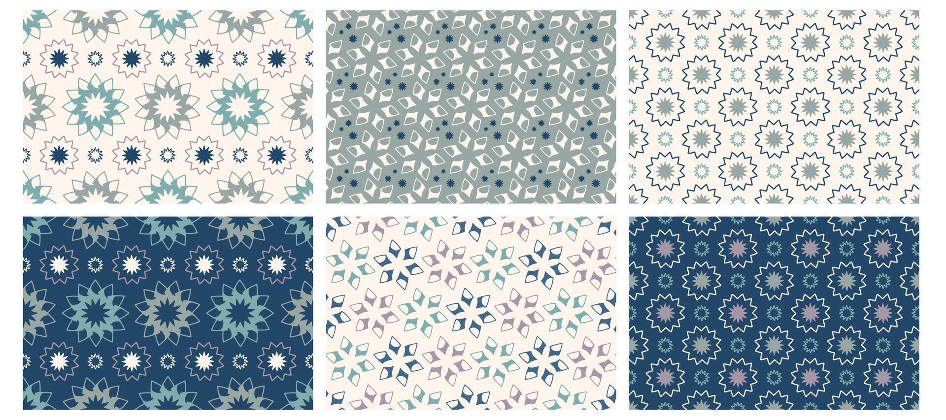 Abstract seamless patterns. Modern design with Monochrome flowers. Geometric background with different shapes. Simple repeating pattern. Trendy ornament. illustration vector