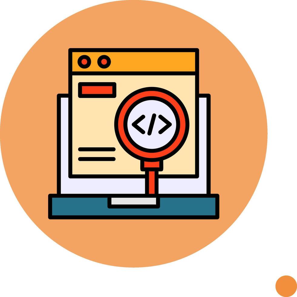 Code Testing Filled Circle Icon Design vector