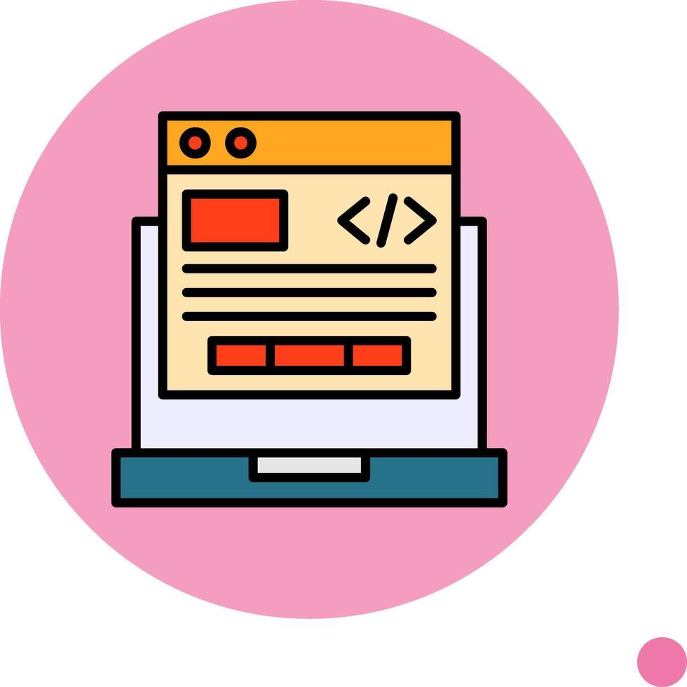programación lleno circulo icono diseño vector
