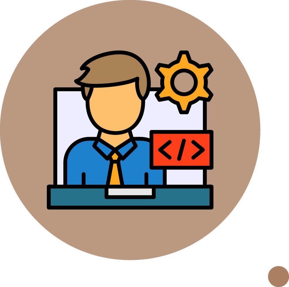 Programmer Filled Circle Icon Design vector