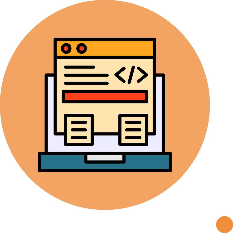 Code Framework Filled Circle Icon Design vector