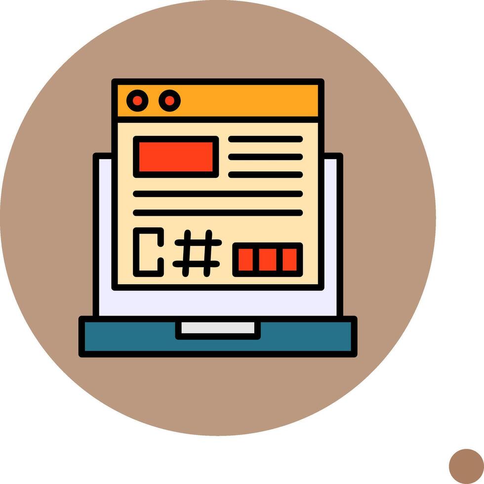 C Sharp Filled Circle Icon Design vector