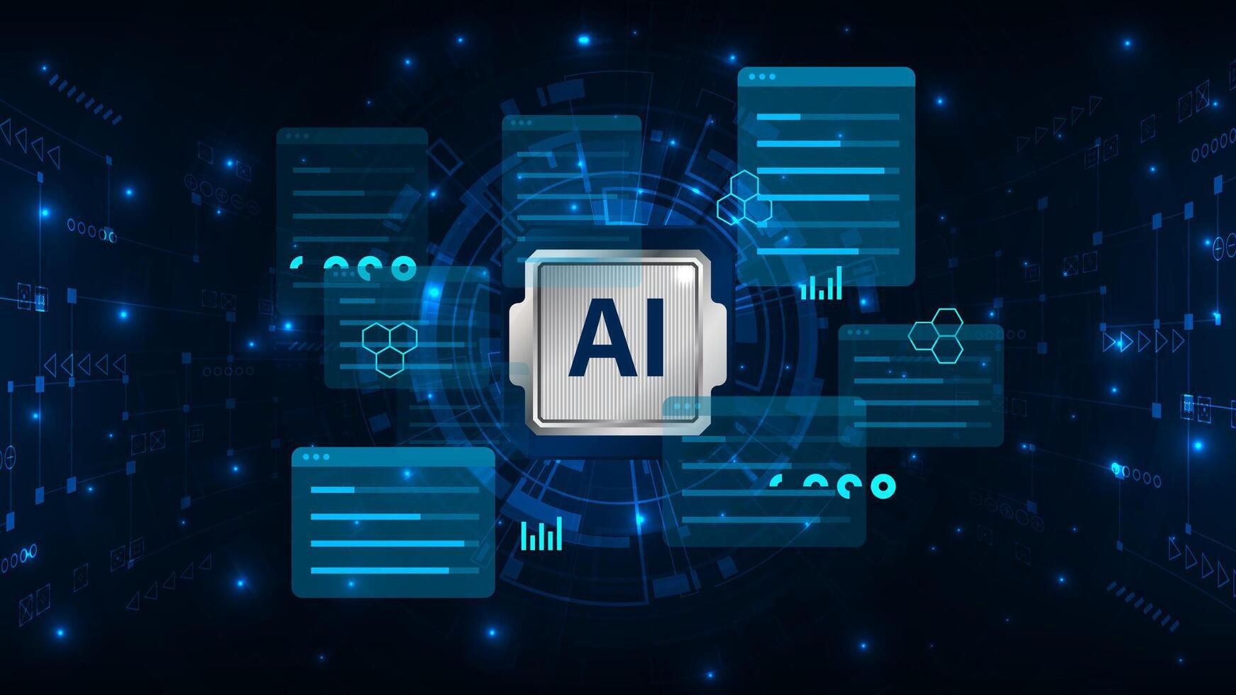 AI technology with data visuals vector