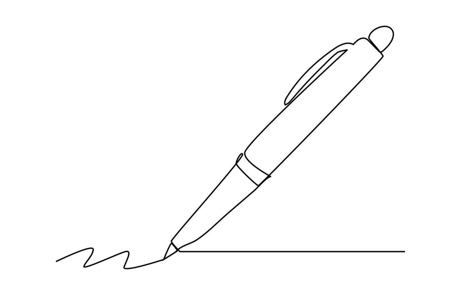continuous one line art of pen symbol of study and education concept in simple linear style. vector