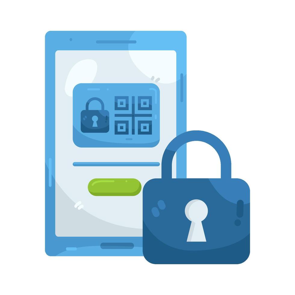 Smartphone with security features illustration vector