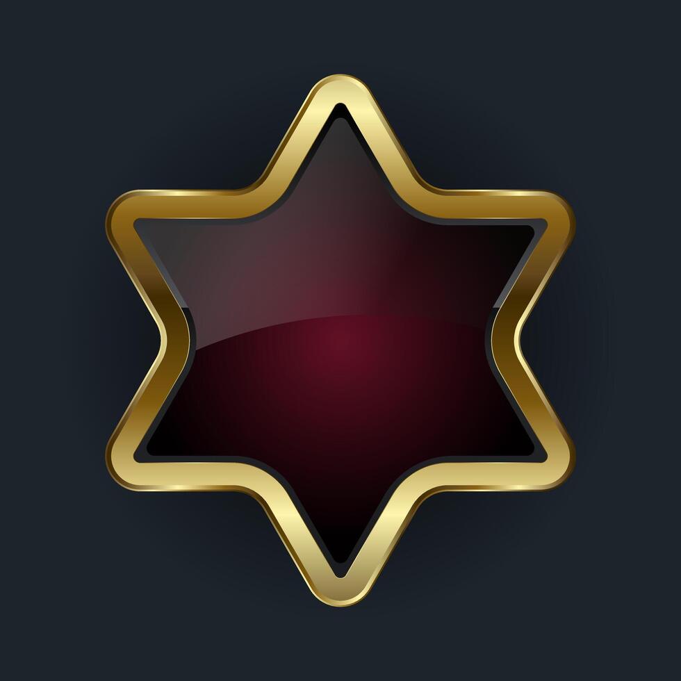 A Luxury Golden shiny Digital Icon, button with Smooth rounded edges with a lustrous gold border enclosing a deep, illustration vector