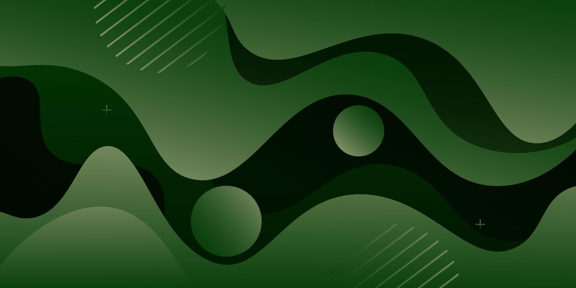Abstract 3D green waves with shadow background pattern. Futuristic wave background. eps10 vector