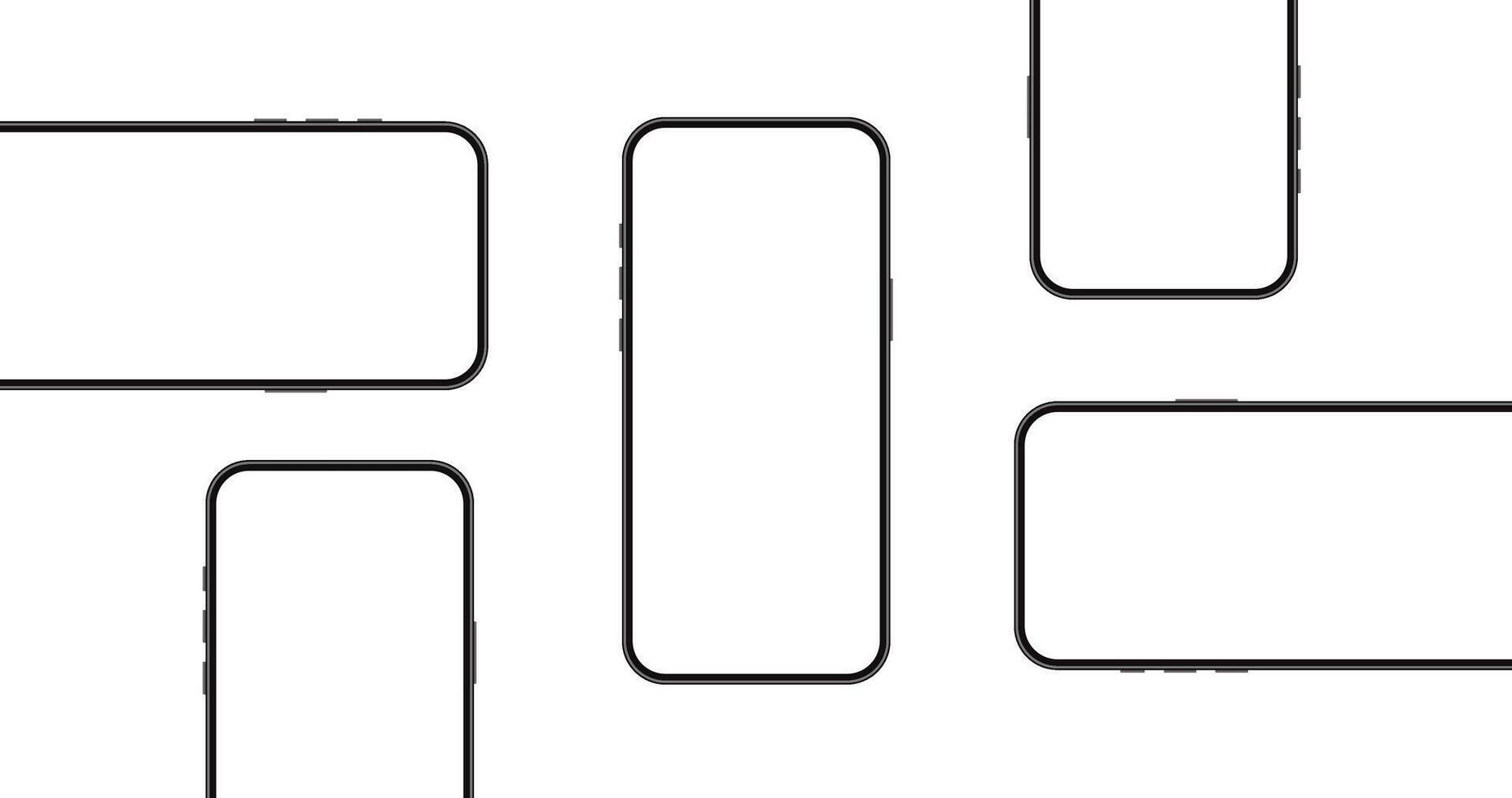 Realistic smartphone mockup. Mobile phone with isolated on white background. Device front view. 3D mobile phone with shadow. Realistic, high quality smart phone mockup for ui ux presentation vector