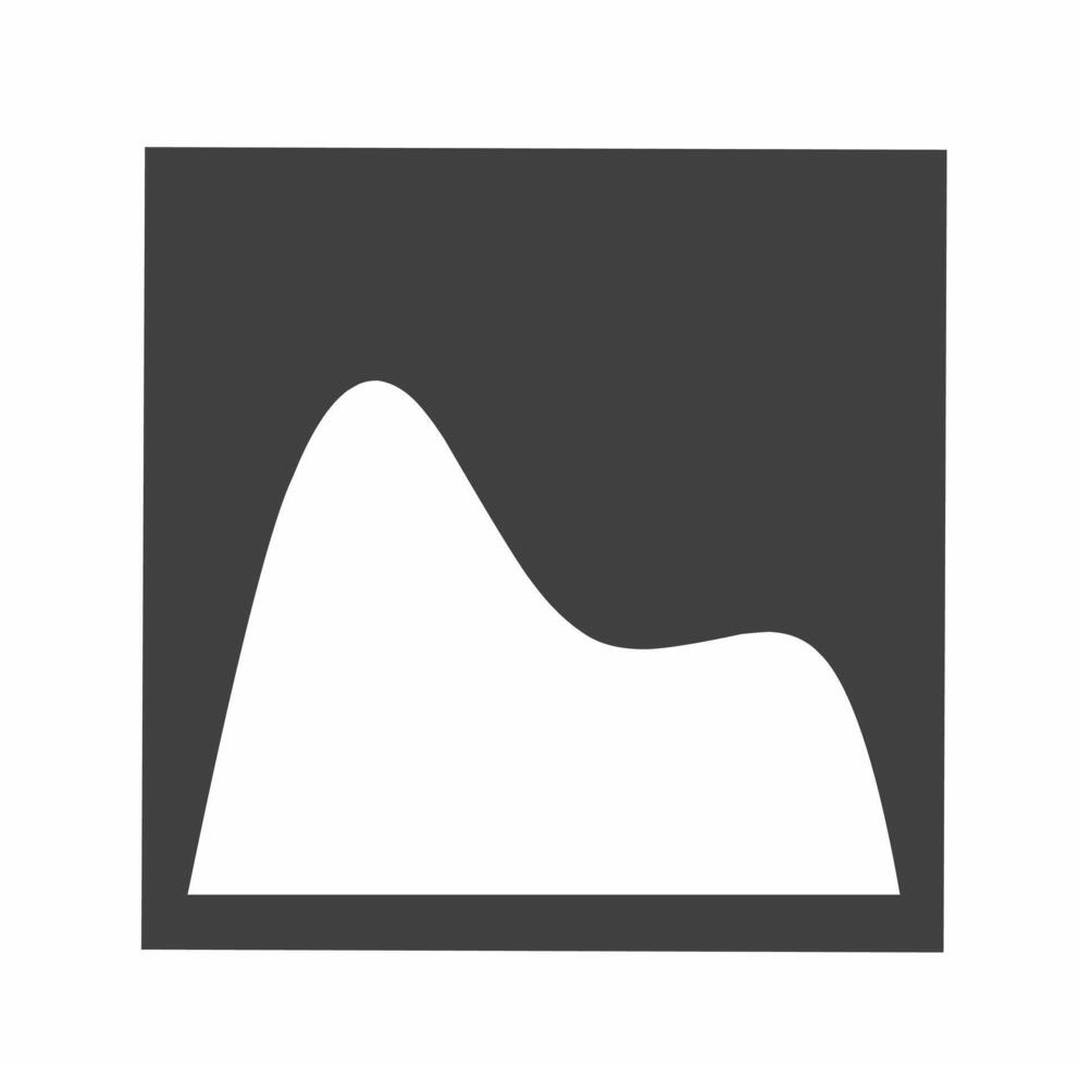 Application picture icon with minimalist mountain silhouette in flat style representing image or gallery symbol for user interface and graphic design vector