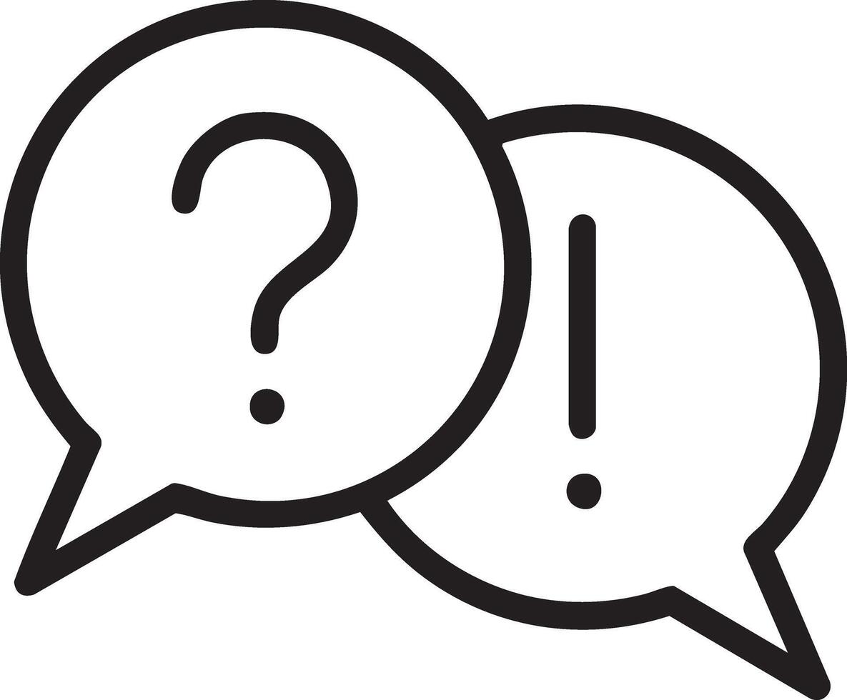 Two speech bubbles with question and exclamation marks vector