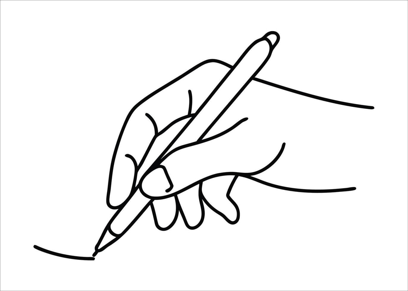 Artistic single line hand drawn sketch of a person in a fluid continuous drawing style vector