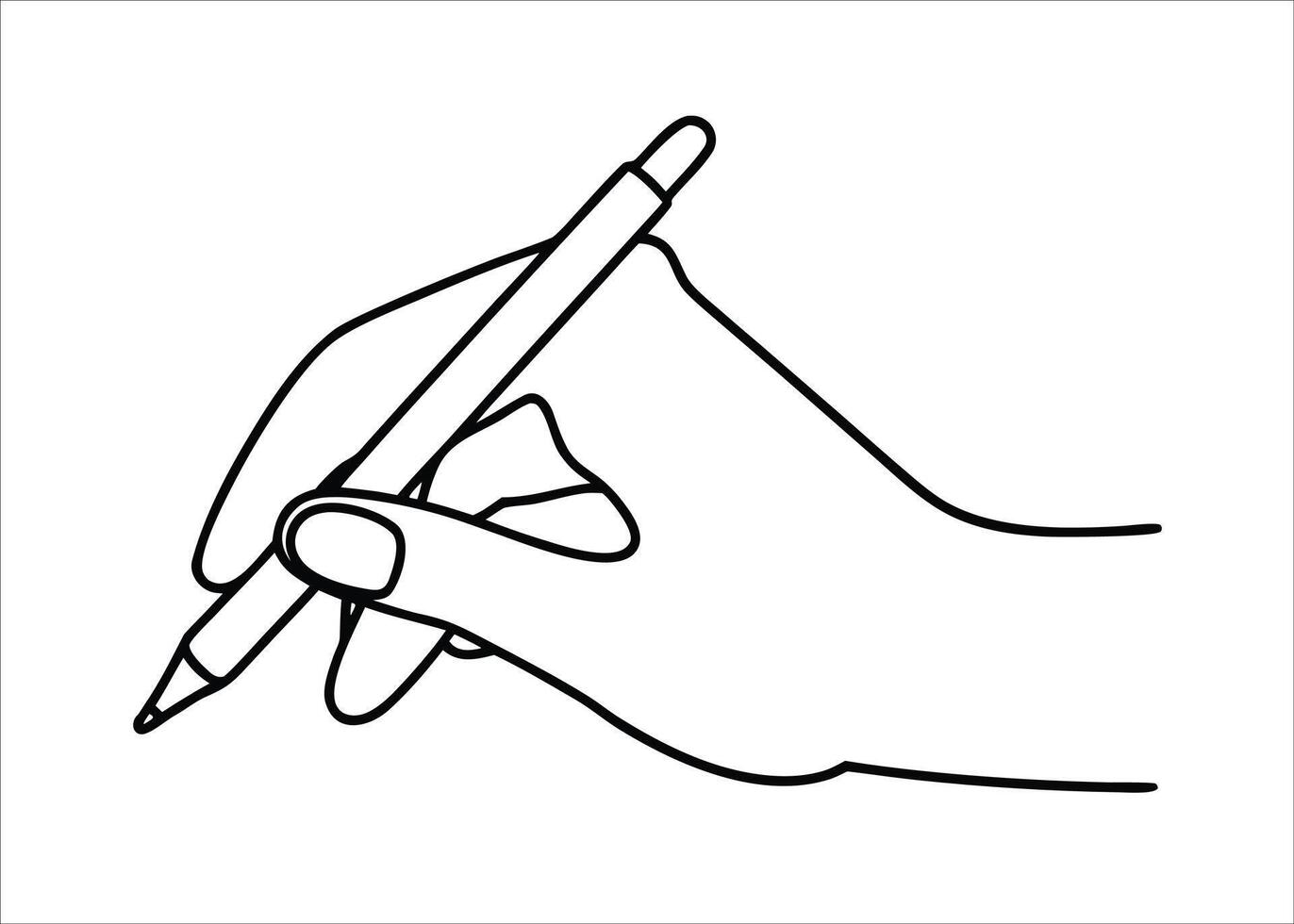 Artistic single line drawing of a hand in a continuous flow capturing delicate detail and expressive form vector
