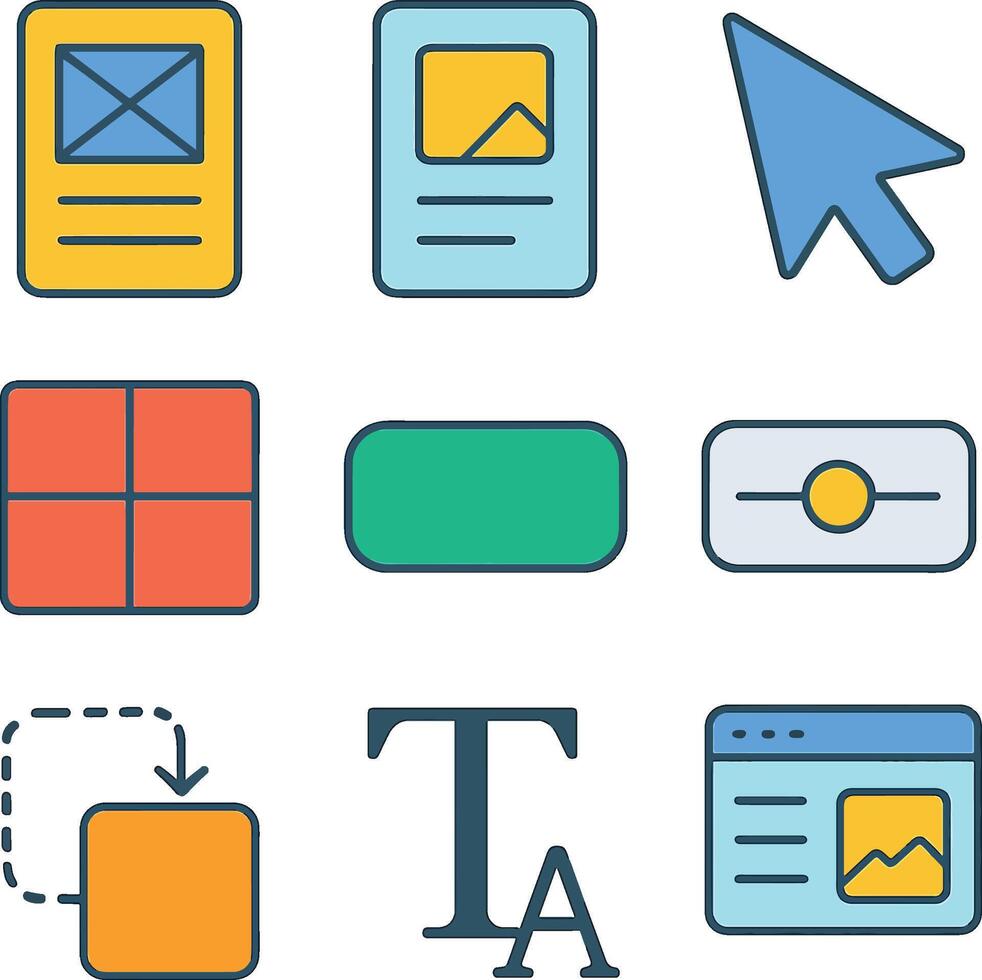 user interface design web development icons set vector