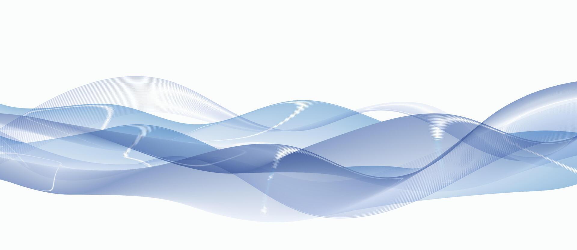 Glowing Blue Tech Waves with Smooth Curves and Digital Shimmer, Abstract Liquid Linear Curvy Background for AI Science, Wellness, Web, Sound, Web Forum, Environmental Conference. Backdrop vector