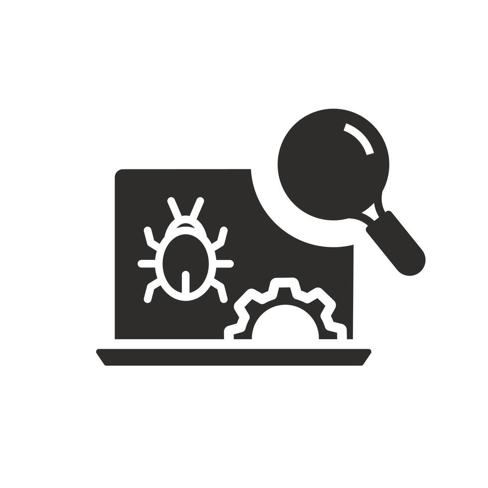 beta testing icon, software help, search tester, programming analysis, online update support, browsing demo test, thin line symbol on white background - editable stroke illustration vector