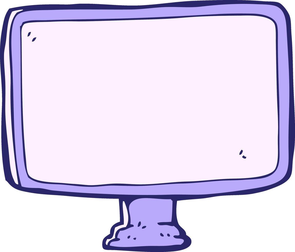 cartoon computer screen in bright neon color vector