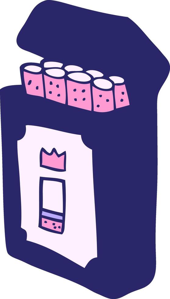 A box with cigarettes in it and a crown on it vector